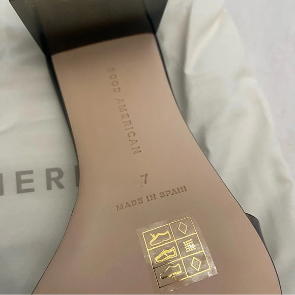 New! Good American Sandals Womens Ombre Black Block Heel Sz 7 - Picture 9 of 9